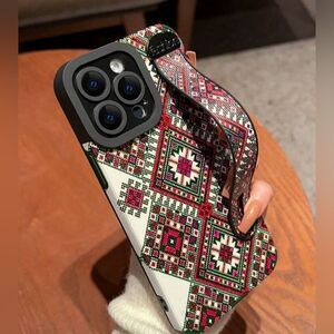 Patterned IPhone 16 pro max Case with Hand Strap